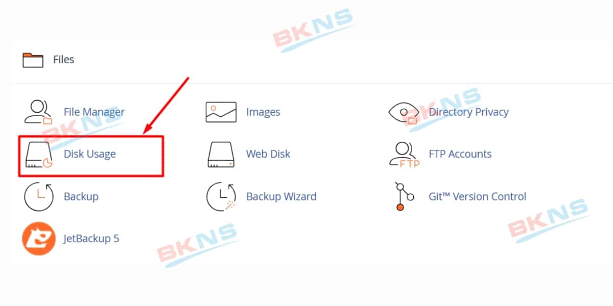 Chọn Disk Usage