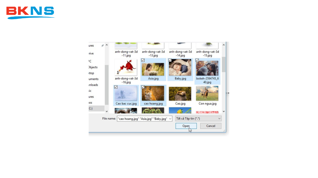 Chọn logo bạn muốn chèn vào ảnh (bỏ logo)