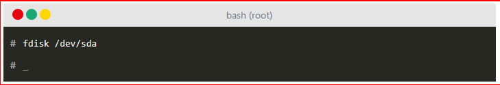 fdisk /dev/sda