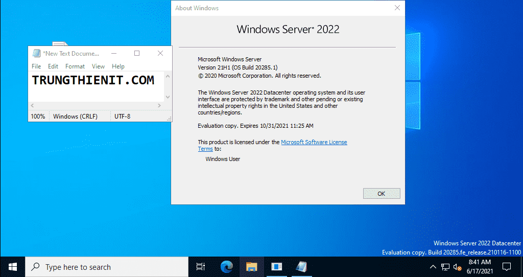 cài đặt Windows Server 2022