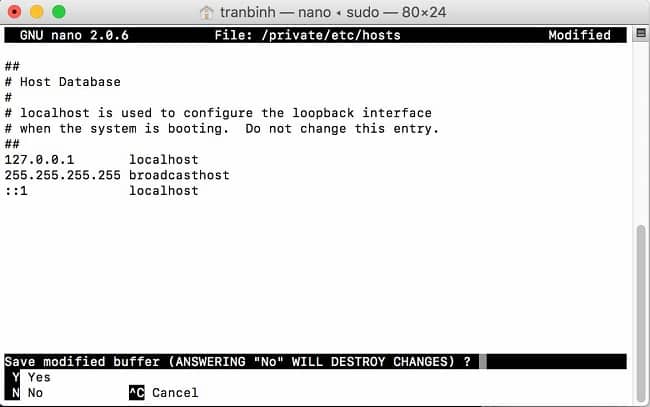 Cách sửa file host trên MacOS X