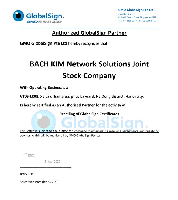 ssl globalsign chính hãng