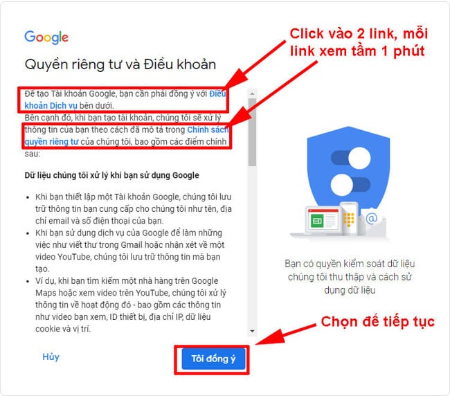 Top 19 lập gmail không cần số điện thoại hay nhất 3 Dừng lại đọc 2 điều khoản của Google để không bị nghi ngờ spam