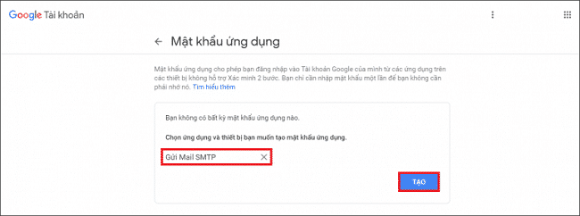 Hướng cấu hình SMTP Gmail 4