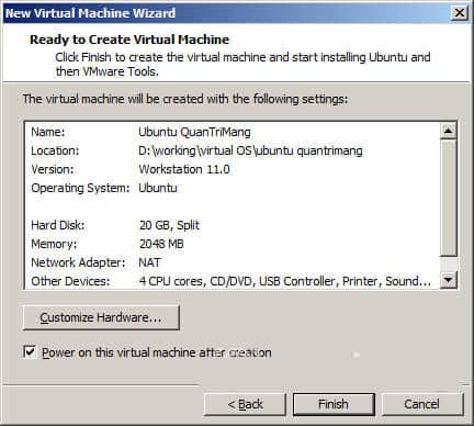 Hướng dẫn cài đặt Ubuntu trên VMware 1