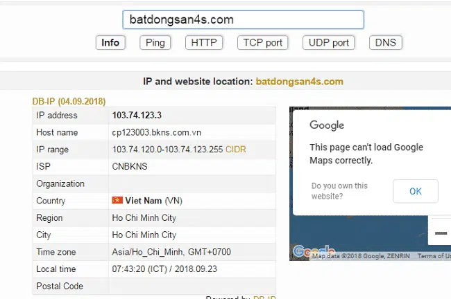 Cách kiểm tra thông tin Hosting của website