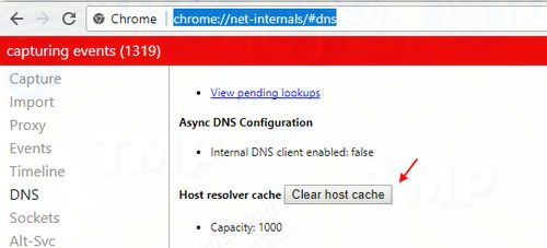 Xóa bộ nhớ Cache DNS trong Google Chrome