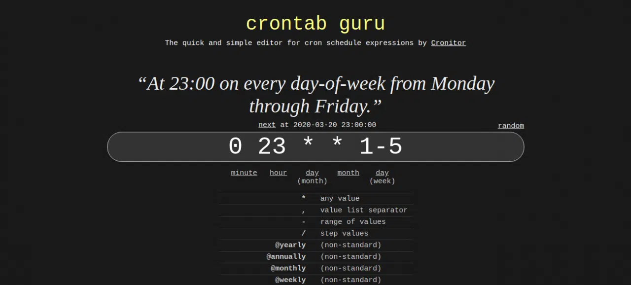 Truy cập Crontab Guru để có những lệnh siêu nhanh