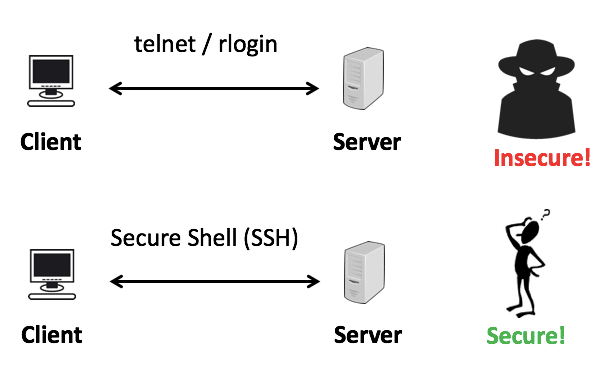 SSH và TELNET có cơ chế mã hóa dữ liệu khác nhau