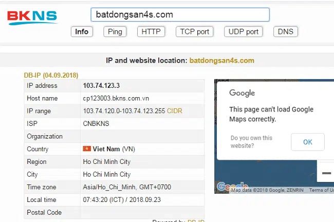 Cách kiểm tra thông tin Hosting của website