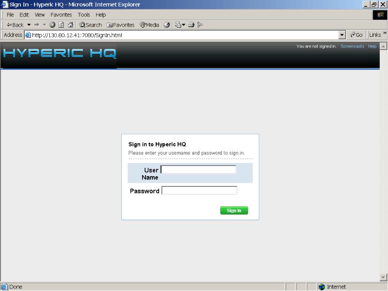 Giao diện dashboard của Hyperic HQ