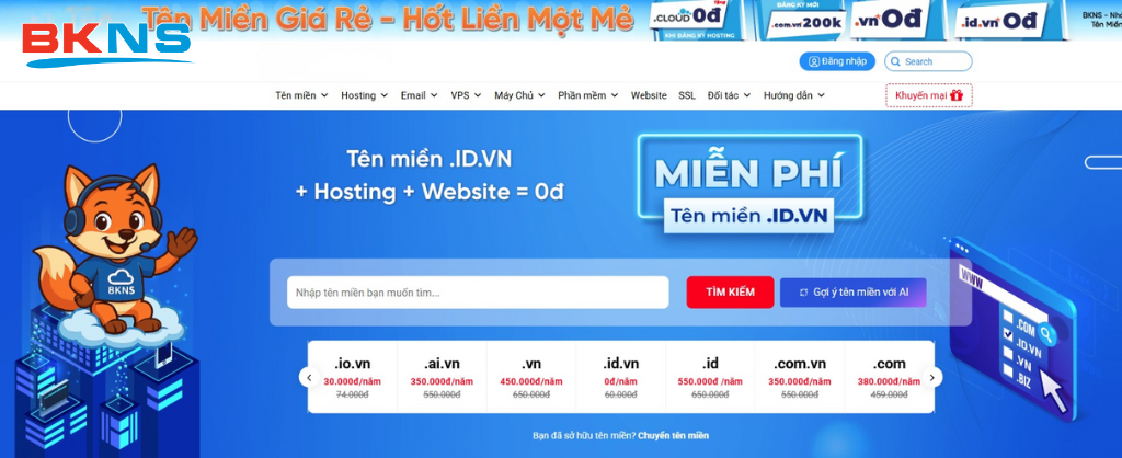 BKNS - Nhà cung cấp tên miền quốc gia Việt Nam