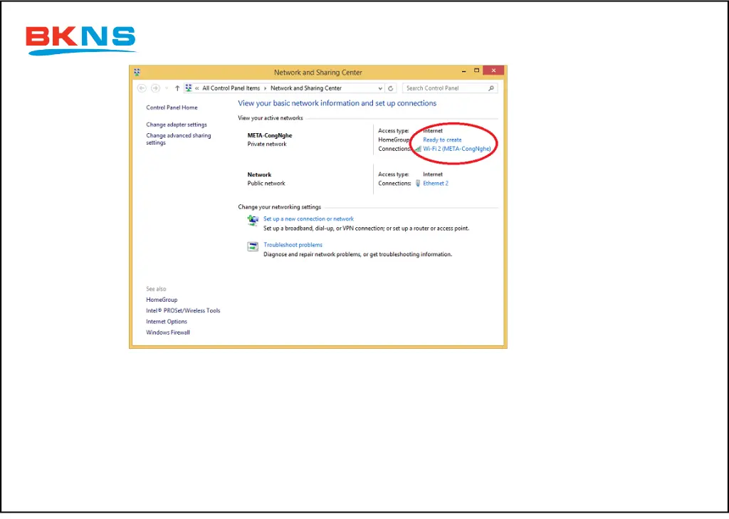 Tìm địa chỉ IP riêng qua Control Panel